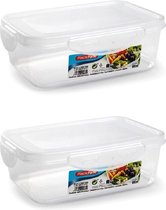 8x stuks diepvries/koelkast voedsel opslagbakje met stevige klik-deksel 800 ml 18,5 x 13 x 6 cm