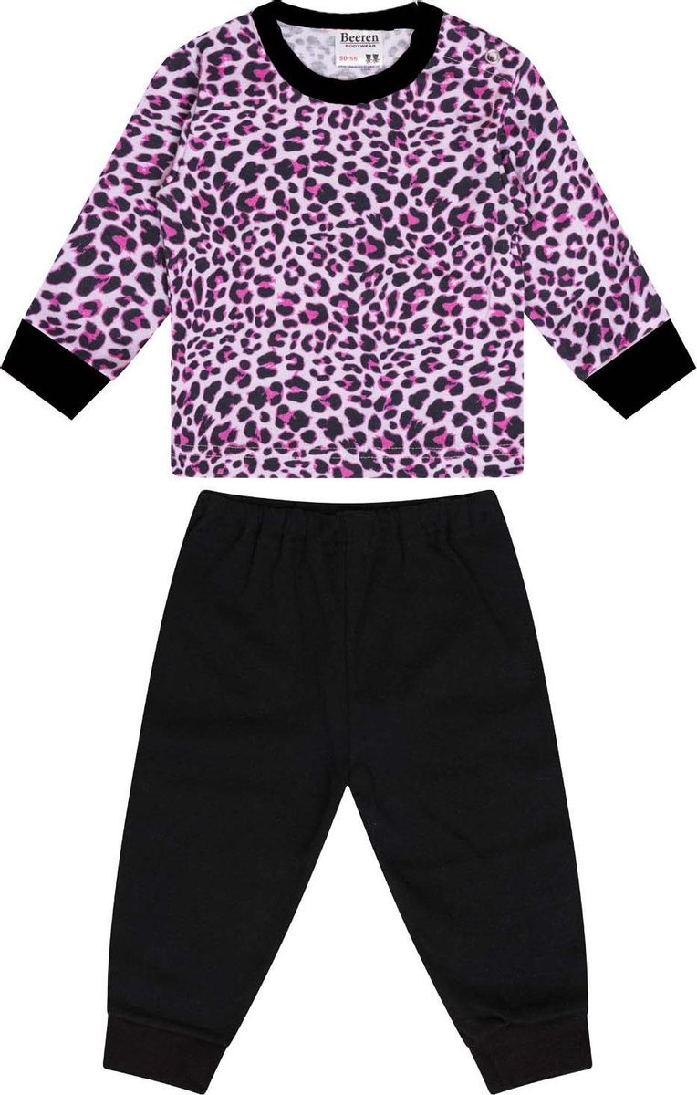 Beeren Baby / Meisjes Pyjama Panter Roze/zwart Maat 62/68