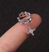 Ear cuff met ster hangertje | zilver gekleurd