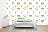 Behang - Fotobehang Patronen - IJs - Donus - Jongens - Kinderen - Kids - Breedte 435 cm x hoogte 260 cm