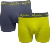 2 stuks Australian Boxershort - Katoen - Grijs / Groen - Maat M