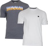 2-Pack Donnay T-shirts (599009/599008) - Heren - Charcoal marl/White - maat M