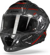 SMK Titan Carbon Nero Red Grey XS - Maat XS - Helm
