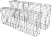 Schanskorf muur - Set: 4 - Afmetingen: 100x30x80 cm - Gabion schanskorven tuin