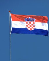 Kroaatse Vlag - Kroatië Vlag - 90x150cm - Croatia Flag - Originele Kleuren - Sterke Kwaliteit Incl Bevestigingsringen - Hoogmoed Vlaggen
