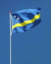 Curaçaose Vlag - Curaçao Vlag - 90x150cm - Curaçao Flag - Originele Kleuren - Sterke Kwaliteit Incl Bevestigingsringen - Hoogmoed Vlaggen