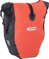 Büchel Luxe Pakaftas Enkele fietstas - 100% Waterdicht - Met Schouderband - 25,4 Liter - Rood/Zwart