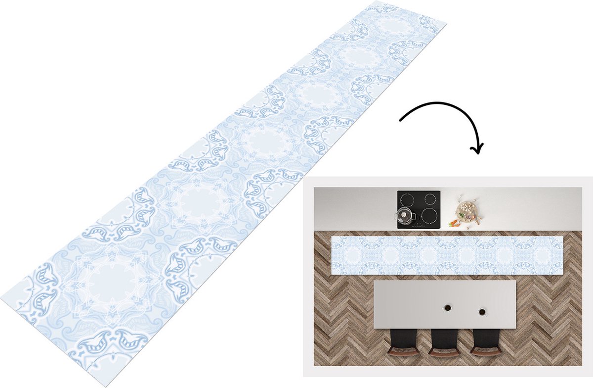 KitchenYeah Keukenloper - Keukenmat - Winter - Sneeuw - Abstract - Luxe - 360x60 cm - Keuken vloerkleed Multicolor