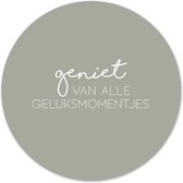 Label2X - Muurcirkel geluksmomentjes groen - Ø 30 cm - Dibond - Multicolor - Wandcirkel - Rond Schilderij - Muurdecoratie Cirkel - Wandecoratie rond - Decoratie voor woonkamer of s