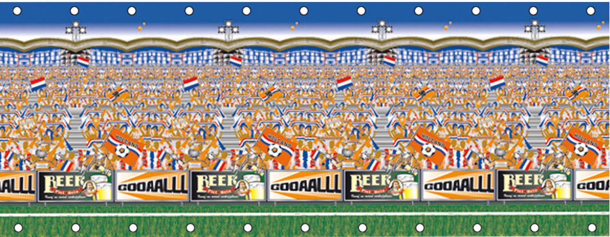 Wanddecoratie Holland 240cm x 180cm stof - WK Voetbal - sport wand decoratie kantine voetbal decor oranje Holland