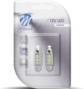 M-Tech LED C5W 12V 36mm - Basis 6x Led diode - Geel - Set