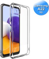 Samsung A22 Hoesje Transparant Siliconen 5G Versie - Samsung Galaxy A22 Case - Samsung A22 Hoes - Transparant