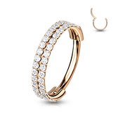 Piercing high quality double lined CNC rose gold plated 8 MM