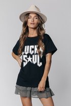 Colourful Rebel Lucky Soul T-shirt  Zwart Dames - Boxy Fit - Organisch Katoen - S