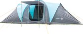 Skandika Hammerfest 8 Protect Tent – Tenten – Koepeltent - Campingtent – Ingenaaide tentvloer - Voor 8 personen – 200 cm stahoogte - Muggengaas – 2 slaapcabines – 300x640x200 cm (L x B x H) - 2000 mm waterkolom – Camping - Kamperen – grijs/blauw