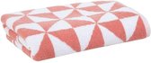 handdoek TILLA triangle wit-koraal 70x140cm badhanddoek met lus