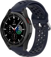 Strap-it Samsung Galaxy Watch 4 Classic 46mm siliconen bandje met gaatjes - donkerblauw