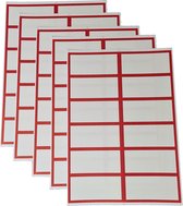 Étiquettes Autocollants Blanco Couleur Rouge - 60 Étiquettes - Étiquettes - 100 × 47mm - Avec surface d'écriture - Sans résidu de colle - Convient pour l'école/bureau/déménagement