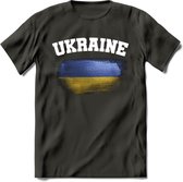Oekraine vlag T-Shirt | Dames - Heren – Unisex Kleding | Ukraine support shirt | Tshirt Met Print - Donker Grijs - 3XL