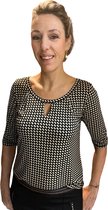 Iz Naiz Travelstof Shirt Open Strik Sand 3737 maat S