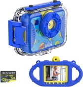 BlitzWolf® BW-KC2 Kindercamera Waterdicht 8MP Foto 1080p Sport- en duikcamera Continu-opnamen Video's Digitale camera voor meisjes en jongens Verjaardag Kerstcadeaus Veel geluk met