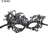 Venetiaans masker - 2 stuks - Carnaval - Carnavalskleding - Dames - Meisjes - Accessoires