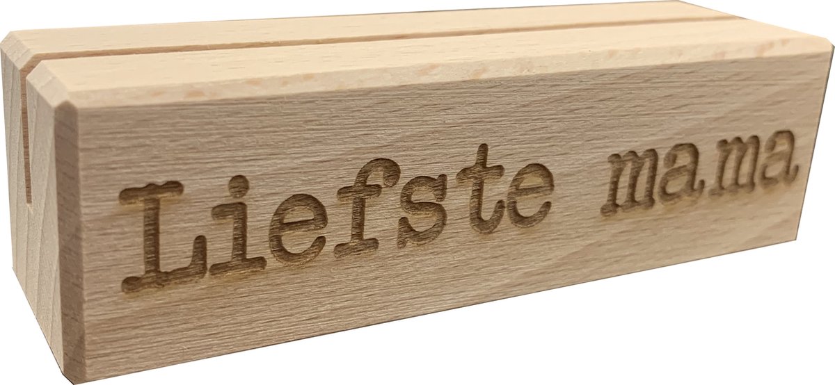 Moederdag cadeautje - Fotohouder Hout "Liefste mama"
