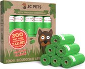 Sacs de merde pour chien - 300 pièces - 100% biodégradable - Sacs de merde pour chien - 20 rouleaux - Contenant vert