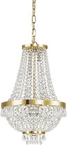 Ideal Lux - Kroonluchter Modern - Goud - H:170cm - G9 - Metaal - Kroonluchters met kristallen - Hanglamp - Hanglampen - Hal - Vide - met glas - Slaapkamer - Eetkamer - Woonkamer