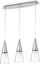 Ideal Lux Cono - Hanglamp Modern - Chroom - H:130cm   - E14 - Voor Binnen - Metaal - Hanglampen -  Woonkamer -  Slaapkamer - Eetkamer