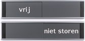 Schuifbord Vrij-Niet Storen - 255 mm x 57 mm - Grijs - Promessa-Design.