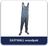 EASTWALL waadpak maat 42 - waterdicht PVC pak - waadbroek met laarzen - visserspak - waterdicht tuinpak - warmtepak - Grijs/blauw