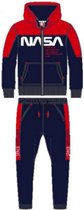 Nasa joggingpak / trainingspak / vrijetijdspak - Vest + Broek - blauw  - rood - Maat 128 / 8 jaar