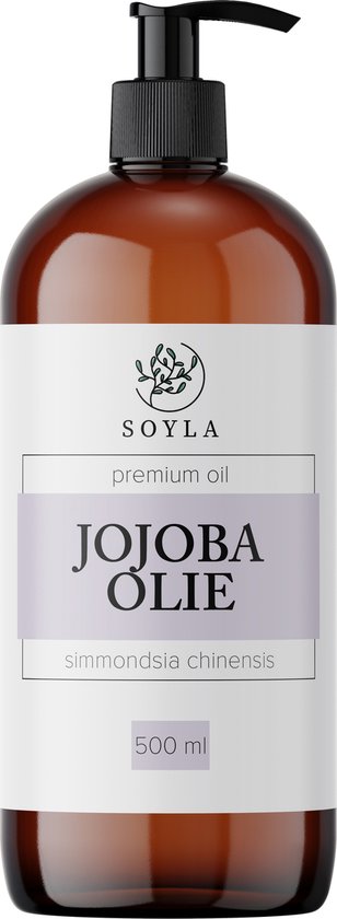 Jojoba olie - 500 ml - 100% Biologisch - Koudgeperst - Glazen Fles met Pomp  -... | bol.com