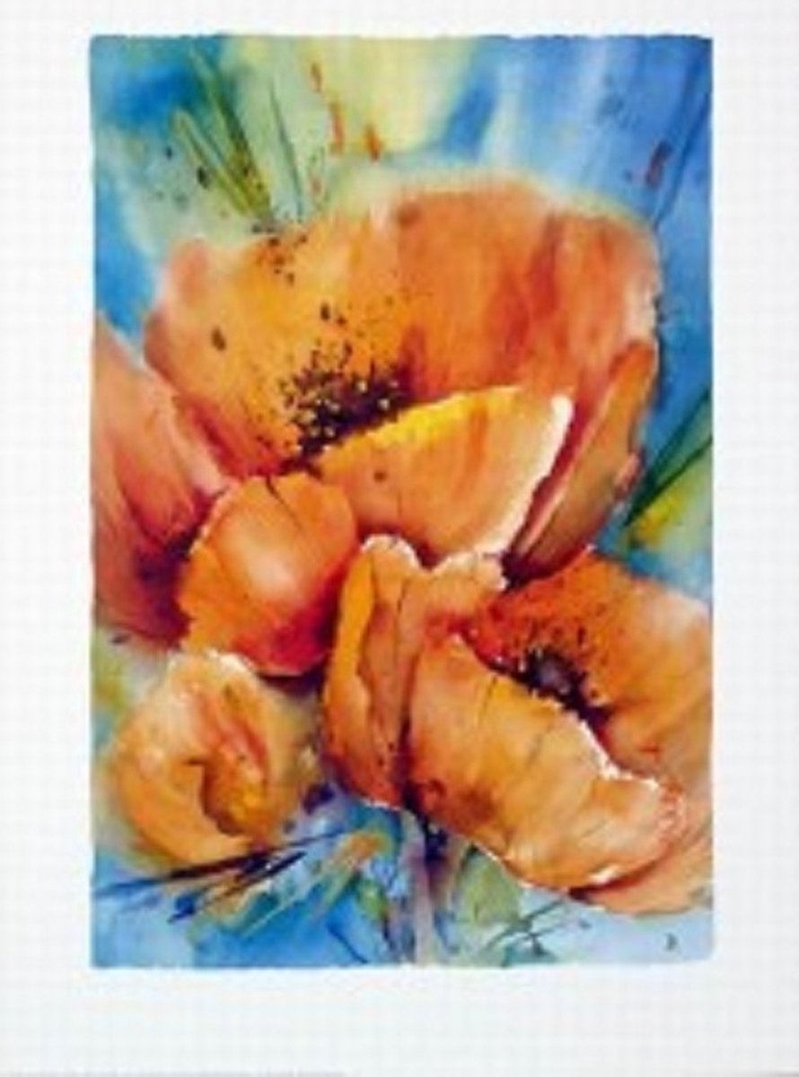 poster Verkerke Jan Kooistra - Poppies Blues 50 x 70
