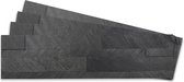 Zelfklevende 3D Natuursteen Strip - Black Ocean - 12 stuks van 60x15 cm - Wandpanelen - Zelfklevende Steenstrips - Zelfklevende Wandpanelen - Wandbekleding
