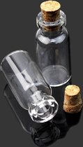Kleine glazen flesjes - 10 mini flesjes met kurk - inhoud 1 ml- decoratie flessen - zaden - kraaltjes - woonaccessoire - van Heble®