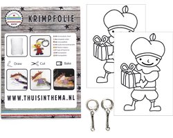 2 A6 voorgeprinte Krimpfolie vellen Piet - Sinterklaas - Krimpie Dinkie Pakket - Krimpfolie Knutselpakket - Krimpfolie Sieraden maken - knutselen…
