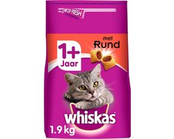 1x Whiskas Brokjes Adult Rund - kattenvoer - 1,9 kg