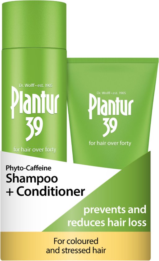 Plantur 39 Cafeïne Shampoo en Conditioner set voorkomt en vermindert haaruitval | Voor gekleurd en gestrest haar