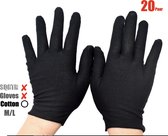 Katoenen Handschoen - Handschoenen - Gezondheidszorg - Ziekenhuis - Beauty Center, Kapper en Salon Spa Tattoo - Jewelry - Gloves Cotton - Jewelry Glove - ZWART Maat M/L 40Stuks/20P