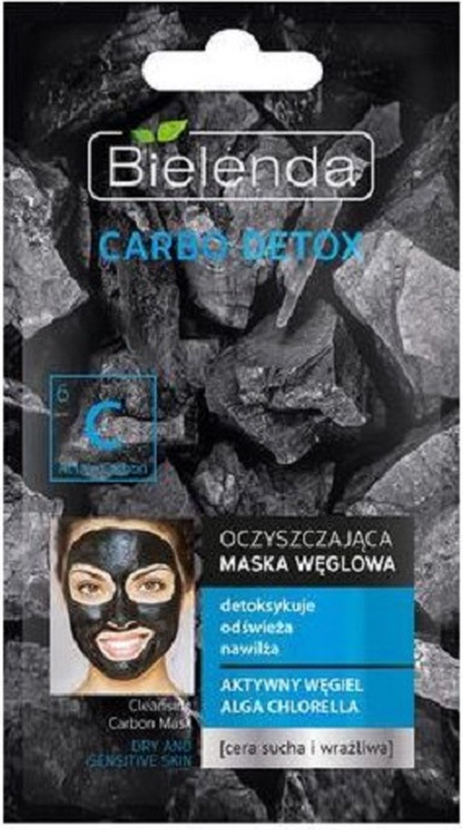 Bielenda - Carbo Detox Cleansing Charcoal Mask For Dry And Sensitive Skin 8G
