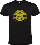 Zwart T-shirt ‘Member Of The Wine Club’ Goud Maat XL