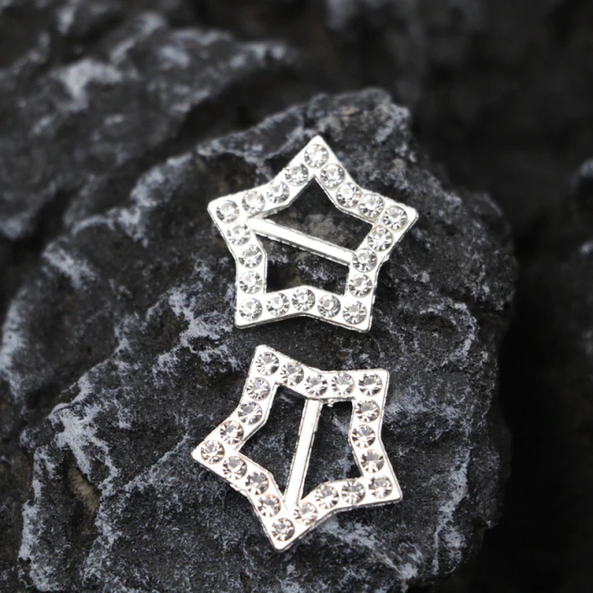 Beste Veters - Schoenaccessoires - Veter gesp - Veter gesp diamant - Tags - Schoen accessoire zilver - Veter gesp ster - Cadeau - Kerst