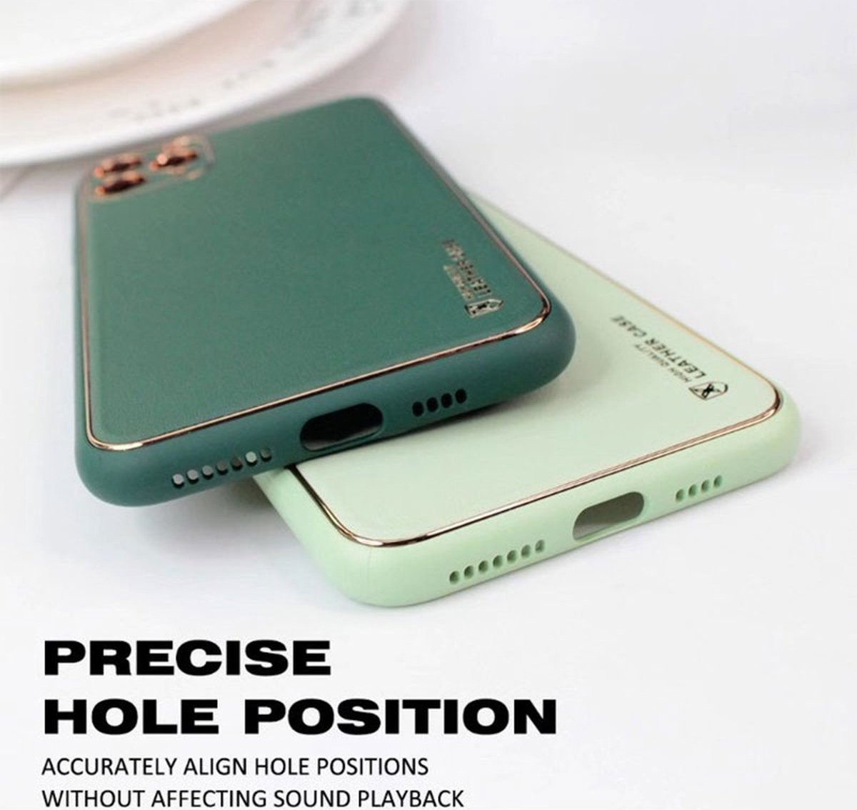 Apple iPhone 13 achterkant TPU Luxe High Quality Leather Case