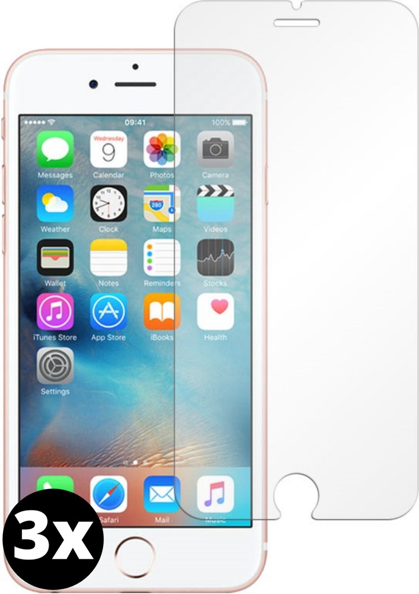 Fooniq Screenprotector 3x - Premium Kwaliteit - Geschikt Voor Apple iPhone 6/6S Plus
