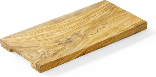 Borrelplank gemaakt van Italiaans olijfhout. Afmeting 41x18x1,8 cm