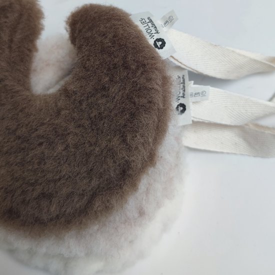 WOLLIES Amsterdam - Wollen Speendoekje Maan - 100% Merinowol - Beige van Merkloos — afbeelding 3