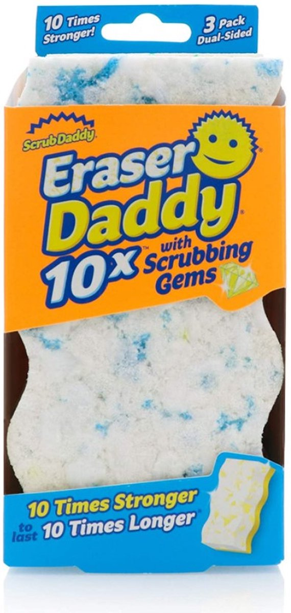Scrub Daddy Eraser Sponge - Eraser Daddy 10x with Scrubbing Gems