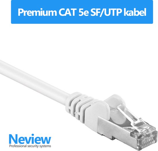 Neview - 1.5 meter premium SF/UTP kabel - CAT 5e - Dubbele afscherming -...  | bol.com